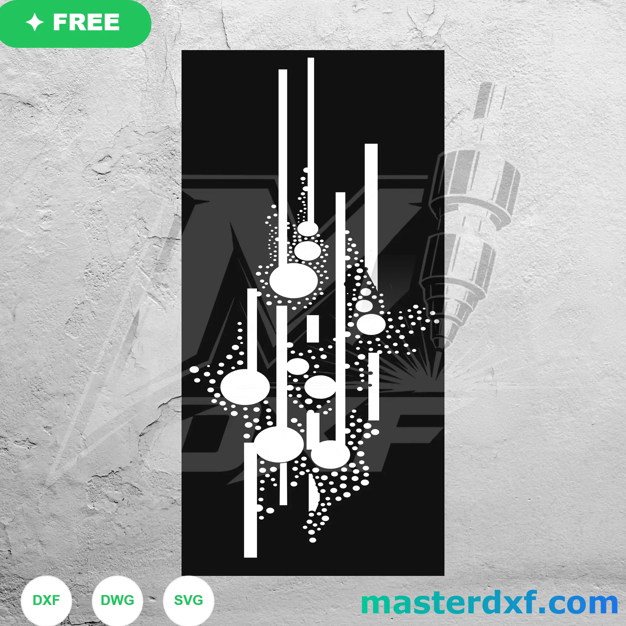 Abstract Vertical Bar Splatter DXF Panel for Artistic Facades DXF File